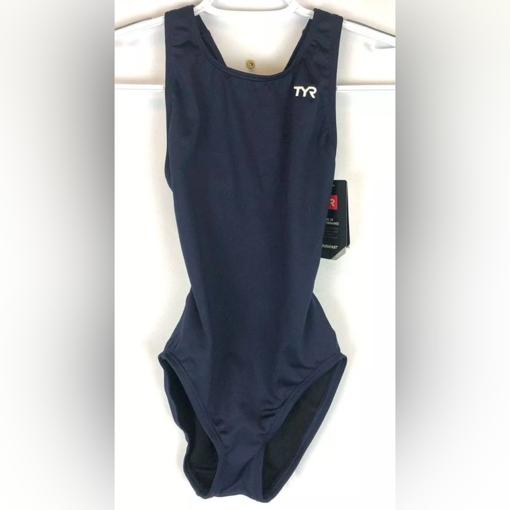 TYR Women’s Navy Blue Solid Max Fit One Piece Swimsuit Size 26